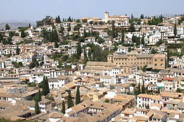 Panorama of Granada from the Alhambra. Spain