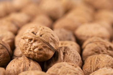 walnuts superfood on a wooden background
