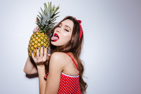 Sexy Girl With Pineapple