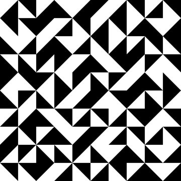 abstract seamless black and white pattern with triangles