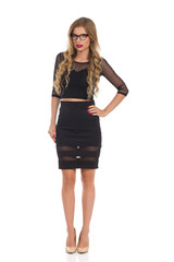 Fototapeta premium Serious Elegant Woman In Glasses