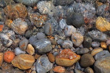 Pebbles on the sea coast