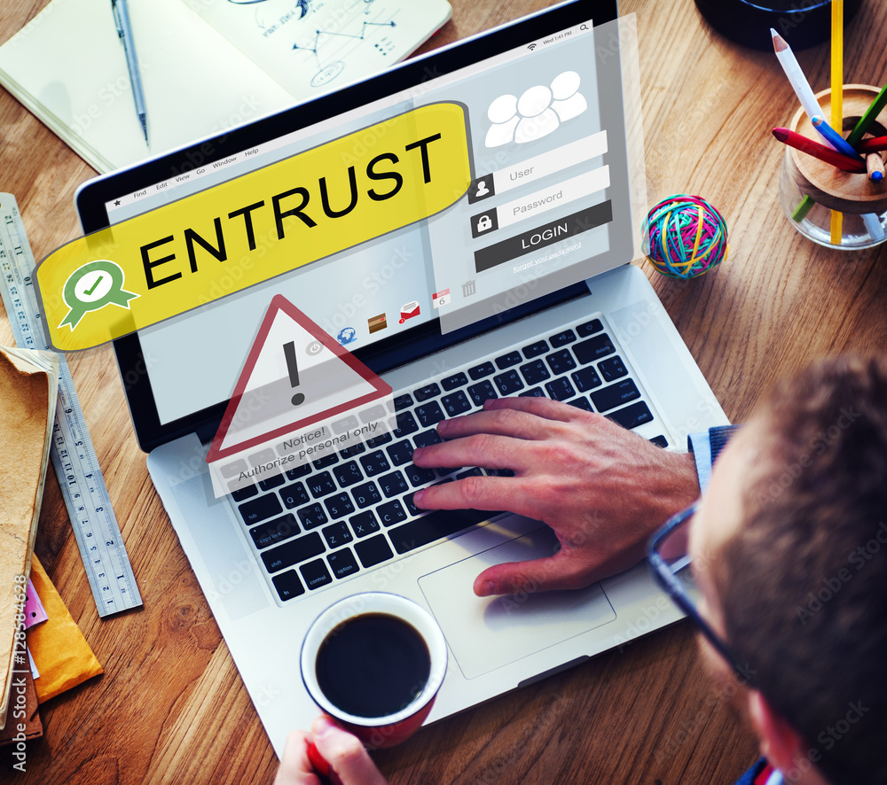 Poster access allowed entrust password secured concept