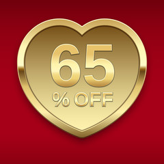65% off silver badge, vector
