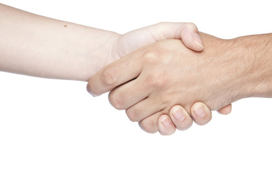 a traditional gesture of shaking hands