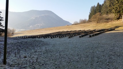 Medieval amphitheater near the ruins of the castle Likava in Slovakia