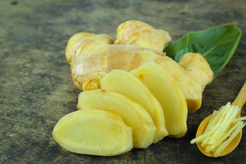 Fresh ginger on background,raw material for cooking