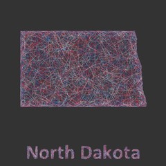 North Dakota line art map