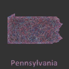 Pennsylvania line art map