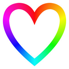 Rainbow gradient happy heart icon template