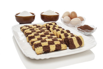 biscotti a scacchi cioccolato e panna