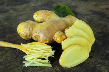 Fresh ginger on background,raw material for cooking