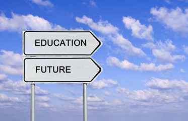 Road sign to  education and future