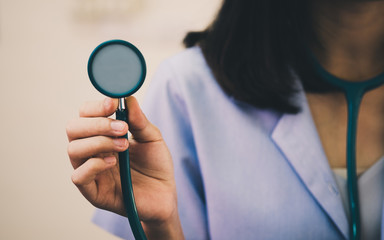 Doctor with Stethoscope in vintage tone