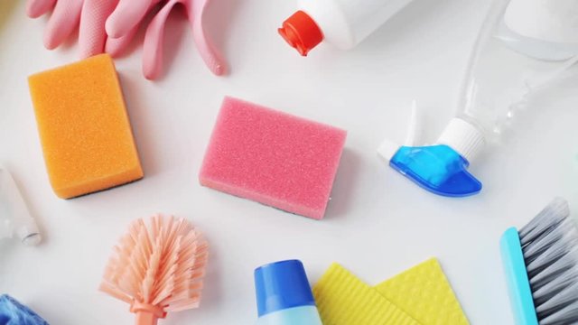 cleaning stuff on white