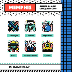 Game Play Neo Memphis Icons