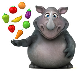 Naklejka premium Fun rhinoceros - 3D Illustration
