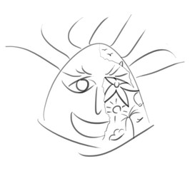 Adult's Scribble Series: A Broken Man Full Filled with Hope. Digital Artwork, Concept Illustration, Realistic and Abstract Ideas.
