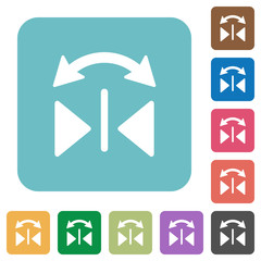 Horizontal flip square flat icons