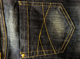 Old style textile. Denim design background. Industry fabric beautiful. Texture original denim...