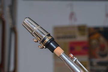 Saxophone. Part of saxophone close-up
