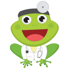 Vector Illustration of Cartoon Doctor Frog