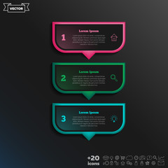 Vector infographic design with colorful square.