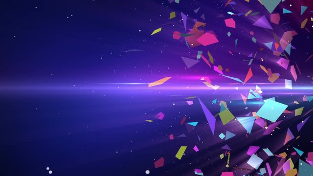 Shattering Colorful 3D Shapes With Slow Motion Animation
