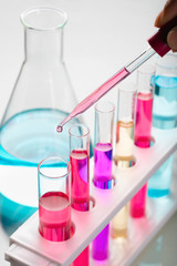 Test tubes and pipette