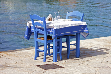 A table of the traditional Greek tavern