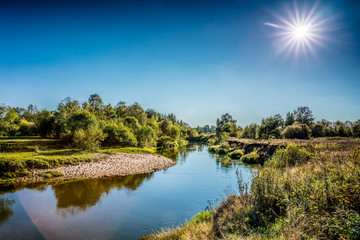 Kirzhach River in the autumn evening.