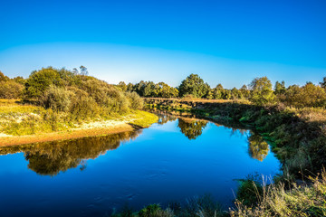 Kirzhach River in the autumn evening.