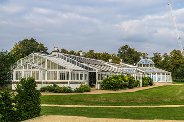 Fototapeta na wymiar Conservatory. Park in Burlington Lane, Chiswick, London, England
