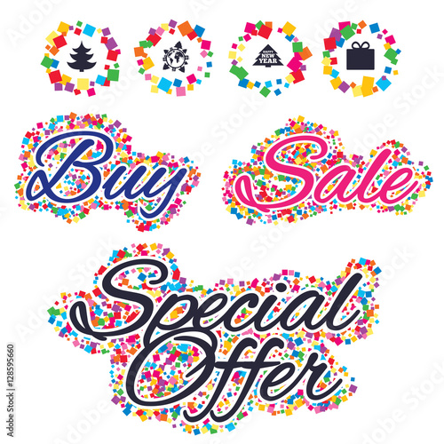 special symbols new year quot sale confetti labels and banners happy new year icon special symbols new year quot sale confetti labels and banners happy new year icon
