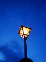 Old street lamp in the evening