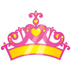 Vector Illustration Of Pink Princess Crown