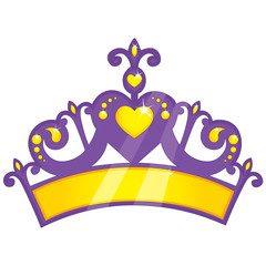 Vector Illustration Of Purple Princess Crown