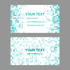 Cyan square mosaic business card template design