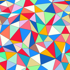 Seamless pattern with colorful triangles, geometric vector background