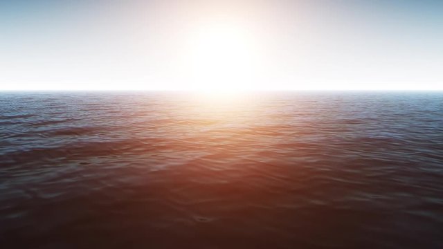 Beautiful Ocean Scene With Shiny Warm Sun
