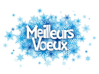 Carte "MEILLEURS VOEUX" avec flocons de neige