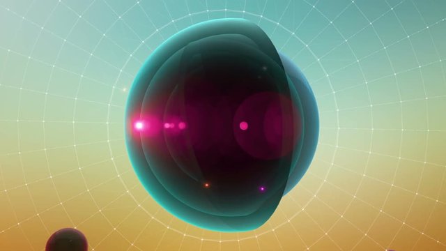 Abstract Cross Section Of Multiple Spheres With Particle Effects