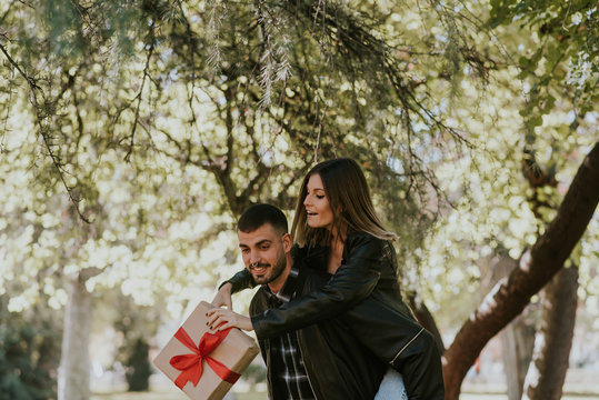 Happy couple in the park