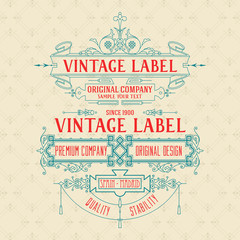 Old vintage card with floral ornament - vector