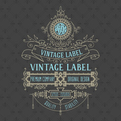 Old vintage card with floral ornament - vector