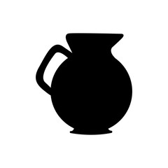 monochrome silhouette of jug with handle vector illustration