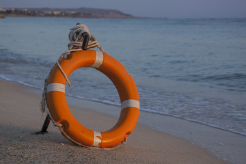 Lifebuoy on the beach, Red Sea