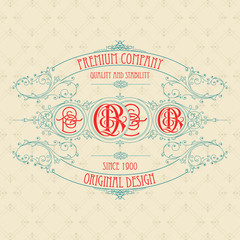 Old vintage card with floral ornament - vector
