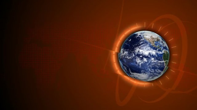 Broadcast orbiting globe opening title animation.