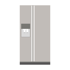 gray scale fridge wiht water dispenser vector illustration